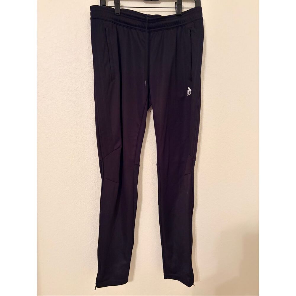 Adidas Climacool Track Pants Women’s Large Black Athleisure Joggers Zip Pocket A